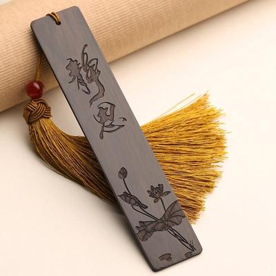 bookmark woodiness Antiquity gift Ebony wooden  Retro tassels Hollow student Lettering Manufactor Direct selling