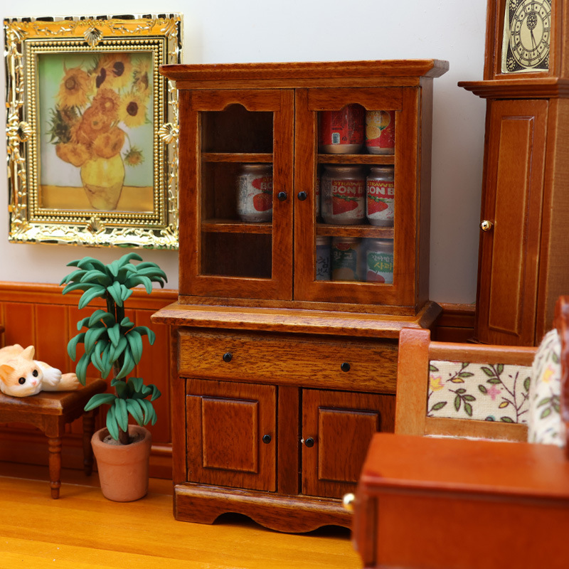 1:12娃娃屋dollhouse微缩小家居家具模型场景摆件迷你袖珍展示柜|undefined