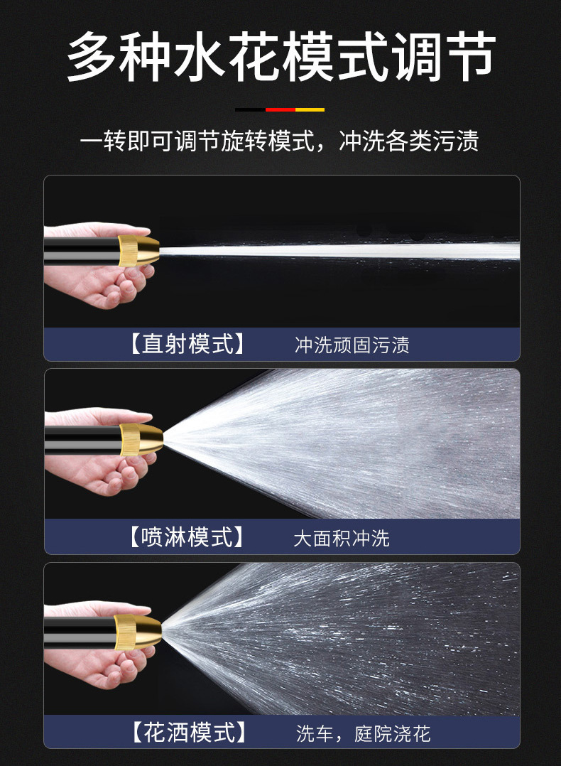 Car Wash Water Gun Nozzle Connects to Household Tap Water, High-Pressure Washing Nozzle, Faucet Quick Connector Accessories