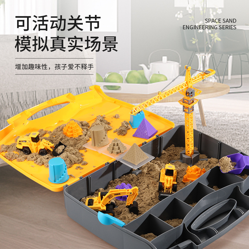 Cross-border New Space DIY Engineering Scene Set with Small Sand Boy Dinosaur Archaeological Storage Clay Toy