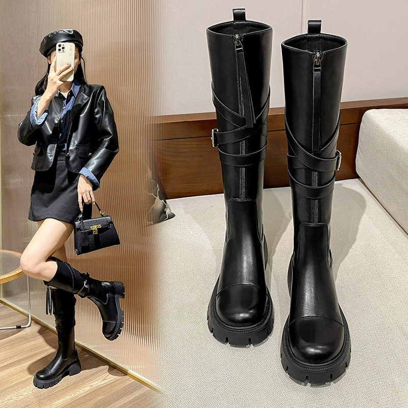 Demi-season mesh high boots platform, internet celebrity