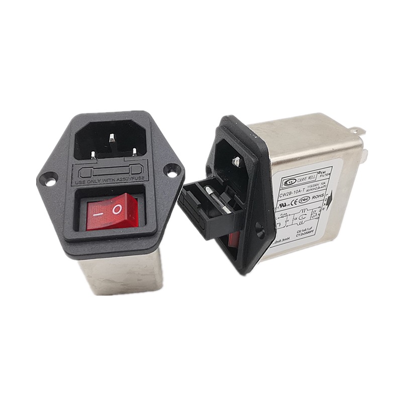 开关保险型电源滤波器 CW2B-06-T 6A 10A超声波滤波器 工厂直供