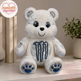 新款 Monster Energy Ultra White Teddy Bear Plush  毛绒玩具