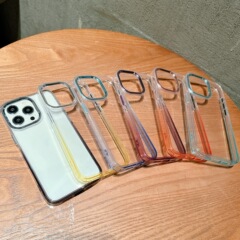 iPhone16ProMax、Apple17、Samsung、IP14対応、透明グラデーション、溝付き、耐衝撃ケース