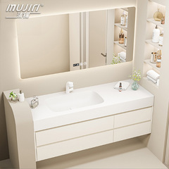 現代智能杜邦可麗耐一體盆浴室櫃組合現代智能簡約衛生間洗臉盆池