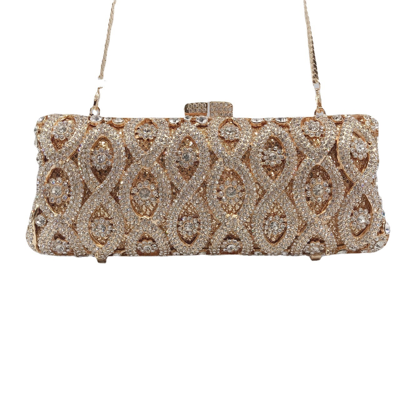Ventas transfronterizas de metal de diamantes bolsas de cena, vestidos de banquete de damas, bolsas de moda de mano de diamantes