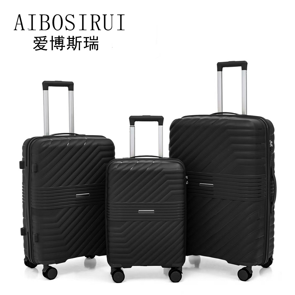 Procesamiento personalizado de tres piezas de maleta de tracción de gran capacidad de moda versátil simple maleta de embarque de viaje de color