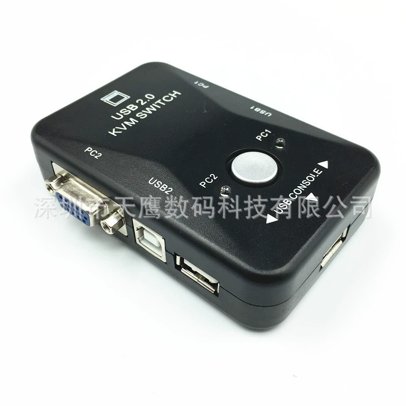 VGA KVM-переключатель 2 порта USB VGA 2 входа 1 выход, переключение дисплея и совместное использование клавиатуры и мыши, два входа один выход
