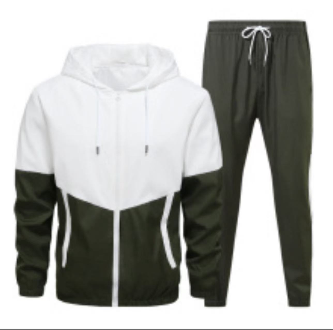 Traje de ocio deportivo para hombre de primavera y otoño, costura a juego, chaqueta con capucha explosiva transfronteriza, traje deportivo [agua transfronteriza