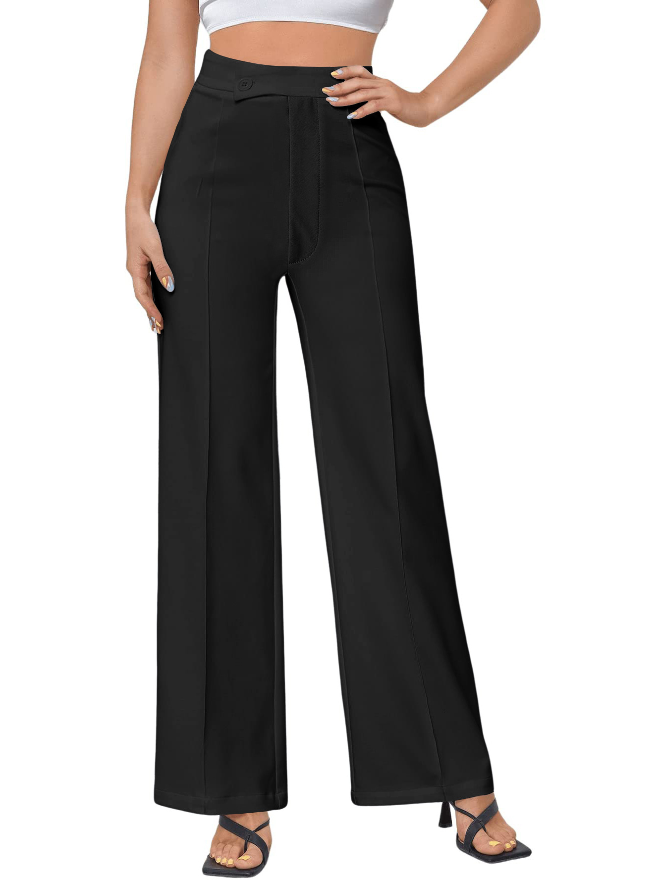 Îmbrăcăminte pentru femei pantaloni casual noi toamnă cu temperament nou pentru navetă pantaloni evazați pantaloni versatili la modă pentru femei_voghion.com