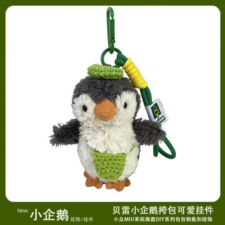 Nueva boina pingüino adornos lindos bolsos colgantes muñecas de peluche bolsos pequeños joyas llaveros