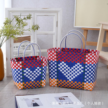 山姆包同款大容量爱心手工编织包怀旧买菜篮子包包敞口女士手提包