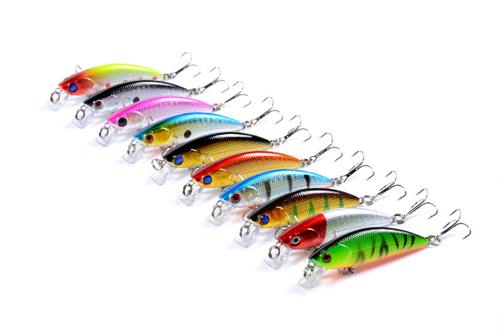 2 Pcs Sinking Minnow Fishing Lures Hard Baits Fresh Water Bass Swimbait Tackle Gear