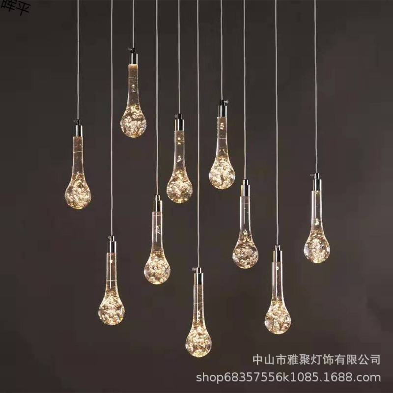 Fabricante directo para props de boda acrílico 10 lámparas de gota de agua luminosas para decorar la ventana del escenario del auditorio del hotel image 5