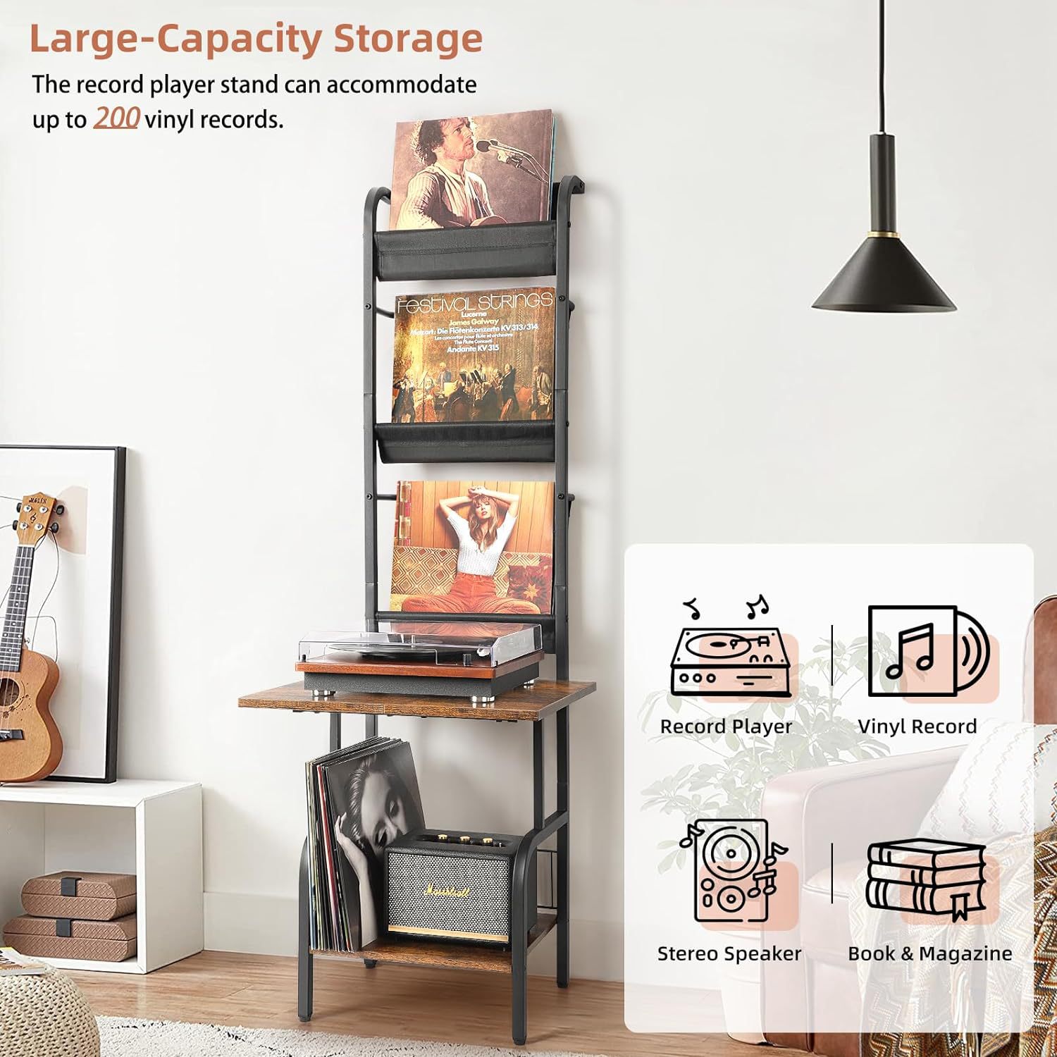 Vintage Vinyl Record Rack, Amazon Export Functional Magazine Rack, Storage Rack for Records, Cross-Border Popular Storage Rack