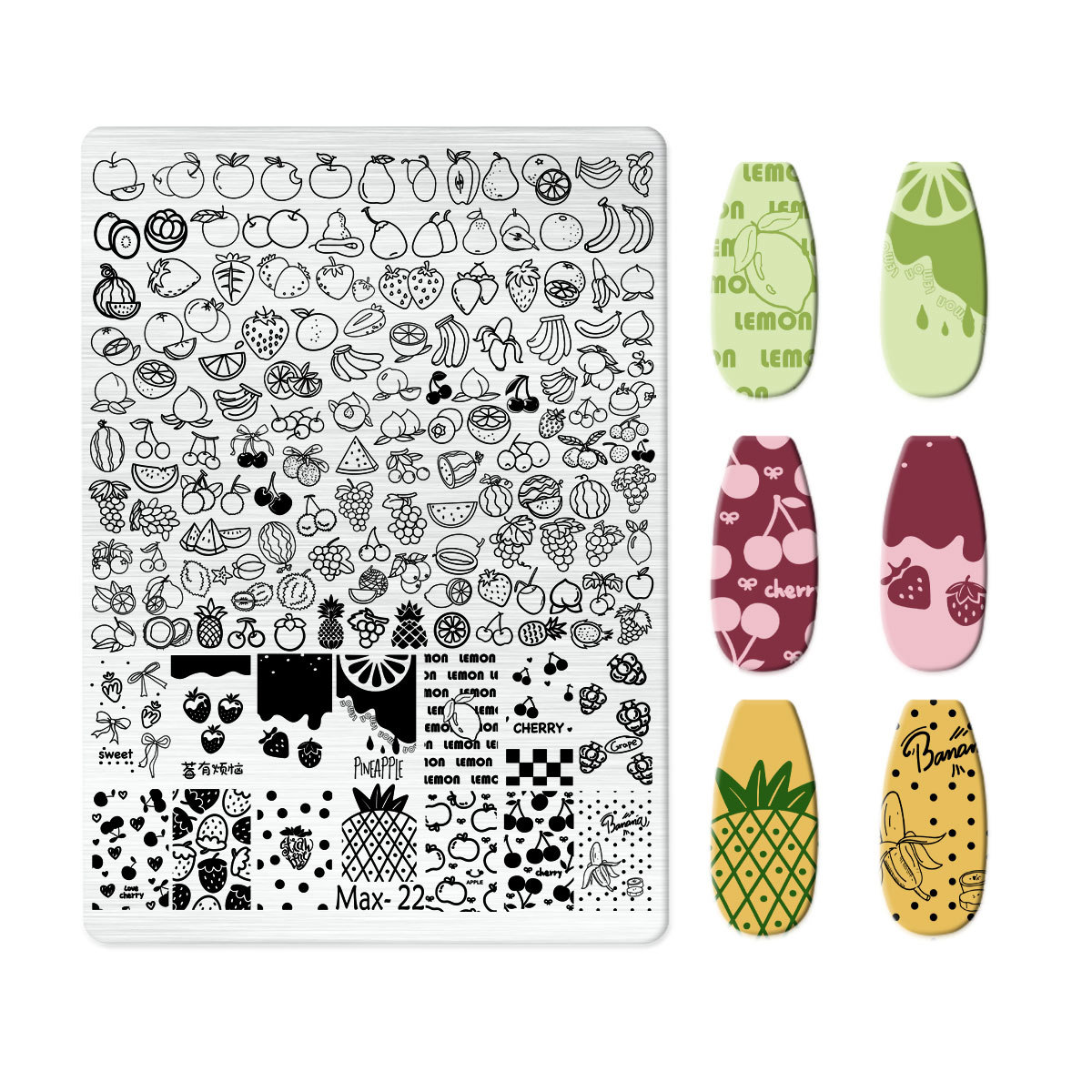 Explosions Super Large Nail Art Egg Plate Nail Art Steel Plate New Technology Cute Nail Art Bow Frosted with Back Plate