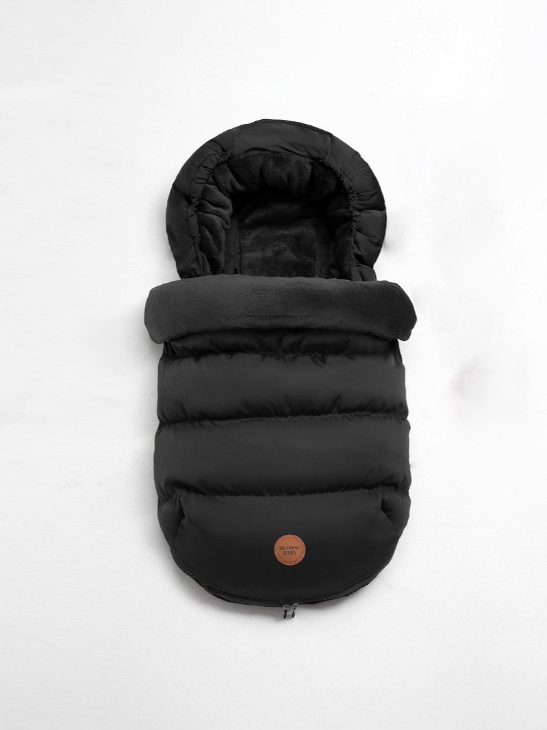 Europa y América Cross-border Footmuff cochecito de bebé saco de dormir más terciopelo engrosamiento temperatura constante calor color sólido bebé viaje otoño e invierno