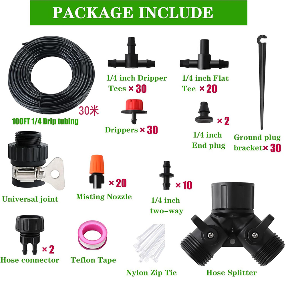 20 juegos de atomización de rociadores automáticos de patio, rociadores de riego ajustables, riego automático, sistema de riego por goteo