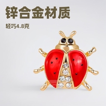 跨境七星瓢虫胸针高级感小香风昆虫胸花配饰百搭个性女装配饰礼物