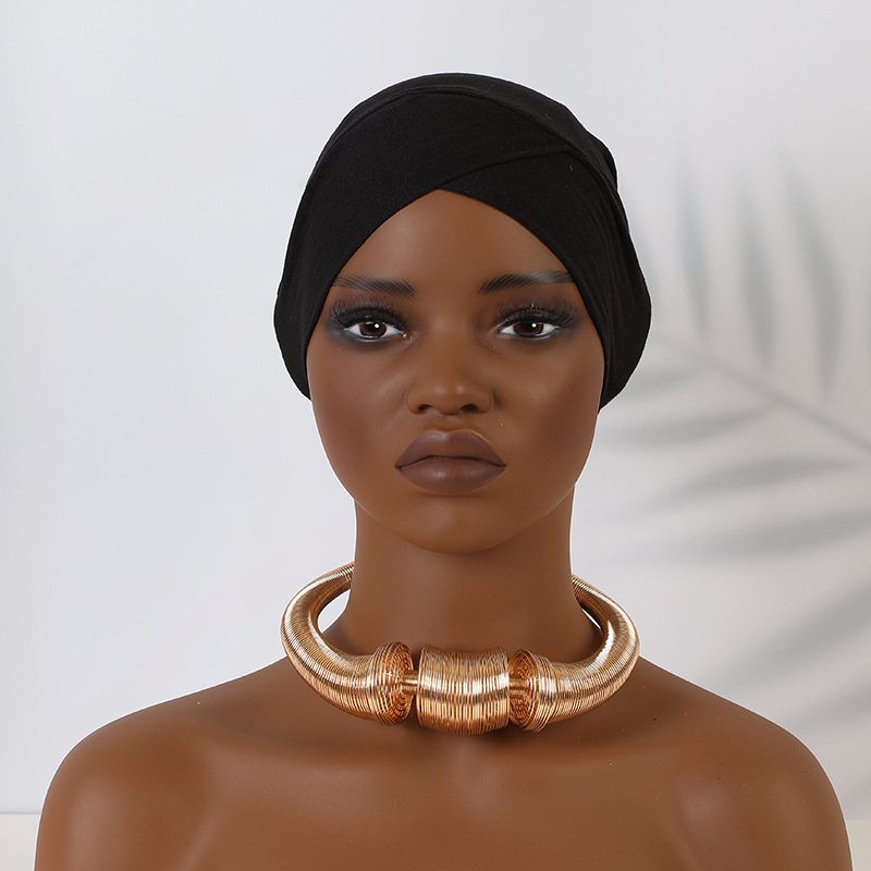 Foulard musulmano Cappello tubolare incrociato in cotone mercerizzato modal con cappuccio e base_voghion.com