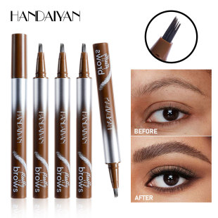 Cross-border eyebrow pencil five-color waterproof non-blooming full English packaging handaiyan wild eyebrow liquid eyebrow pencil