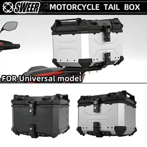 Motosiklet 45L Alüminium Ərinti Arxa Baqaj Qutusu, Elektrikli Skuter Universal Saxlama Qutusu