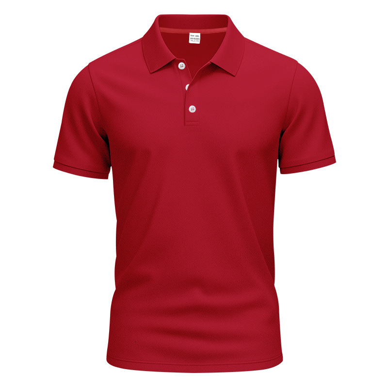 Camisa POLO de polo de secado rápido simple para hombres europeos y americanos transfronterizos, caballero de golf, solapa suelta y transpirable, manga corta