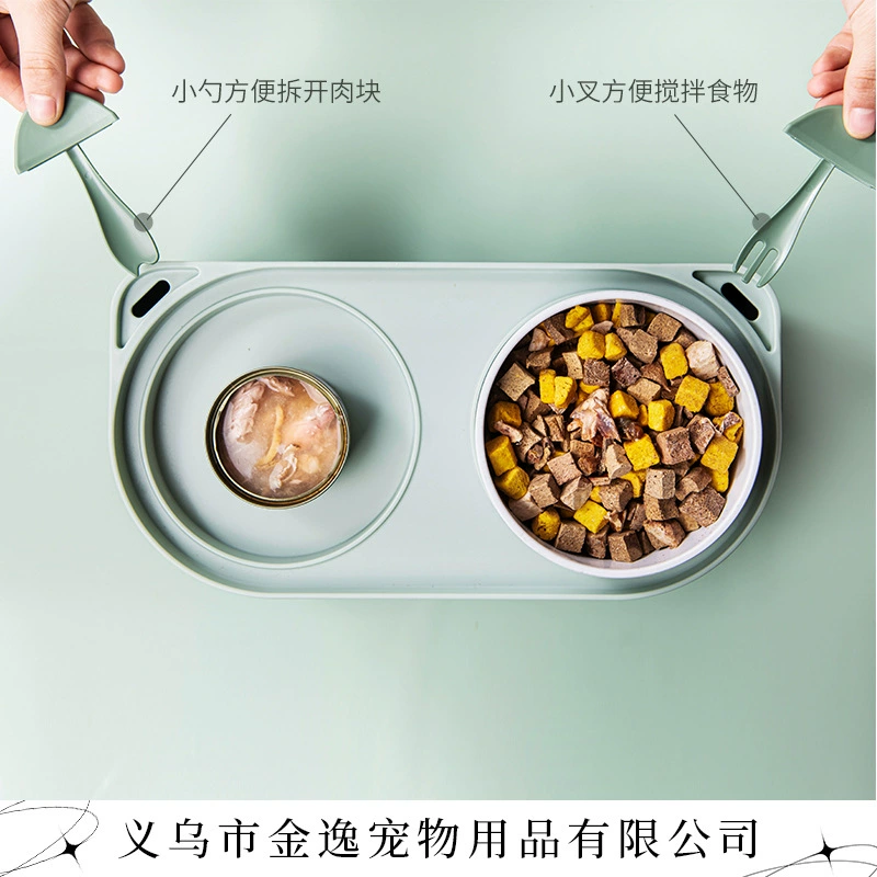 Двухслойная лопата для домашних животных, чтобы играть в собачью миску, собачью антиопрокидывающую миску