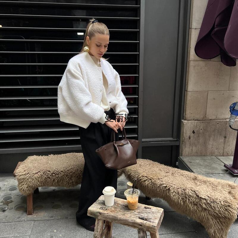 European and American Foreign Trade Autumn and Winter Cross-border New Women's Teddy Fleece Collar Loose Short Aviator Jacket