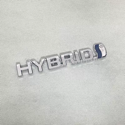 Car logo Body Door Hybrid Hybrid Word - note-size-hybrid-tail-mark-silver-single-piece