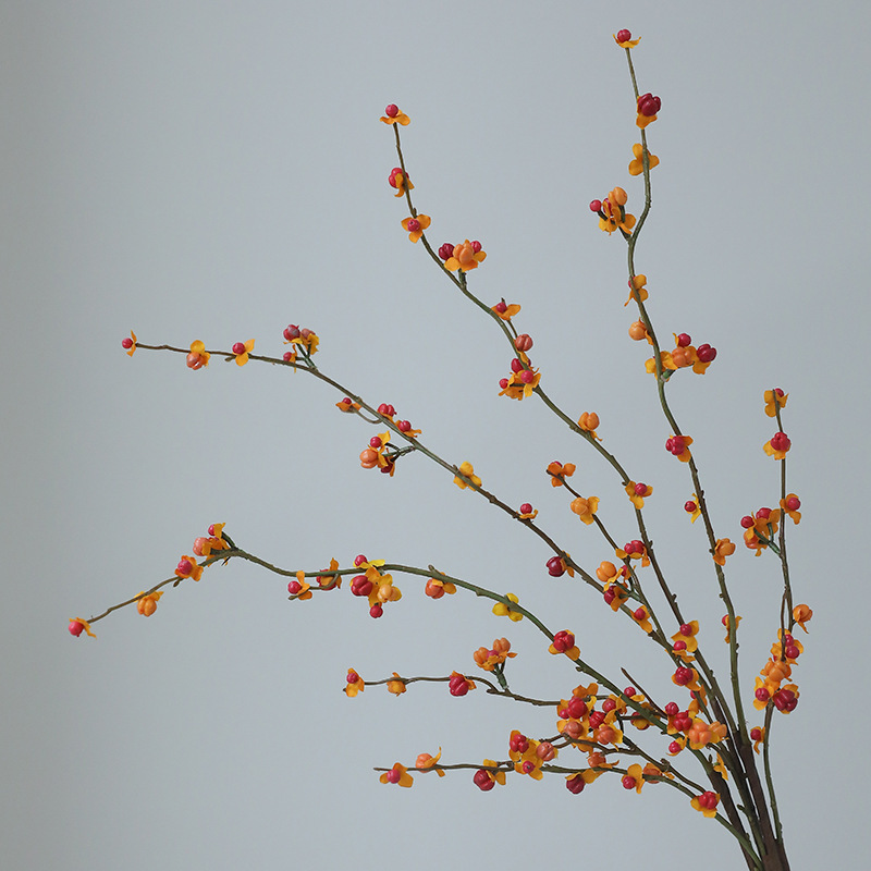 南蛇つる造花フォーチュンフルーツ小さな柿造花装飾中国禅スタイルホームデスクトップホテル装飾|undefined