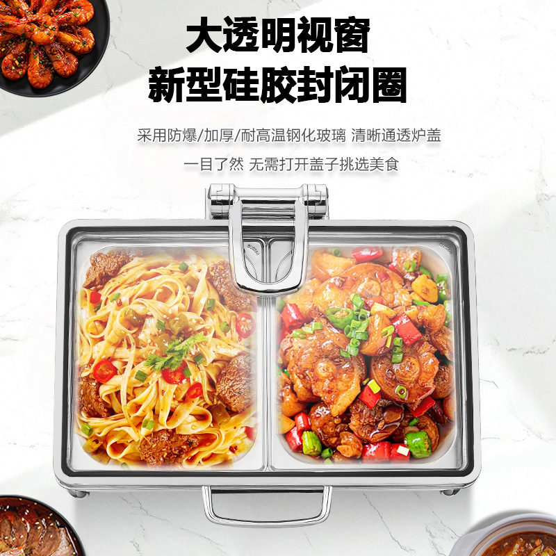 304 スマートビジュアルビュッフェストーブステンレス鋼電気加熱断熱商業朝食フリップカバー油圧ブッフェストーブ|undefined