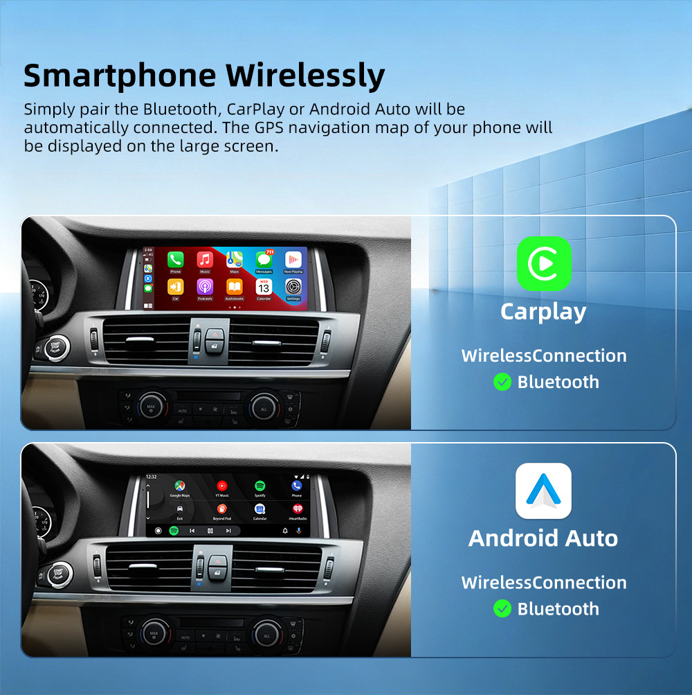 Car-Mounted Carplay Central Control Large Screen Suitable for Bmw X3 F25 X4 F26 2011-2017 Android Navigation