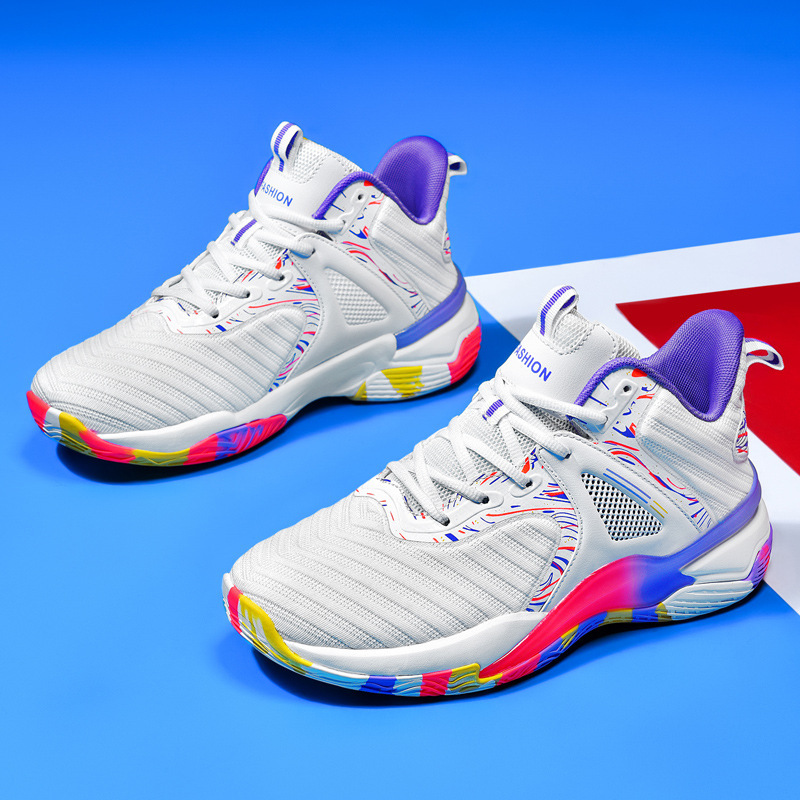 Spring Fly-Knit Mesh Basketball Shoes for Adult Competition Teams, Outdoor Cement Floor Non-Slip Breathable Sports Shoes Spring Fly-Knit Mesh Basketball Shoes for Adult Competition Teams, Outdoor Cement Floor Non-Slip Breathable Sports Shoes