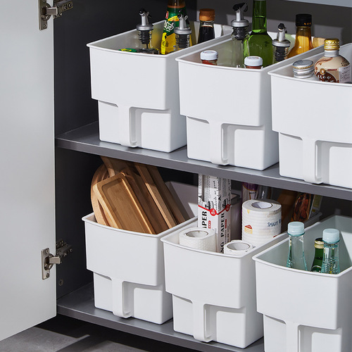 Japanese cabinet storage box with handle drawer organizer large capacity storage basket kitchen spices and sundry organizer