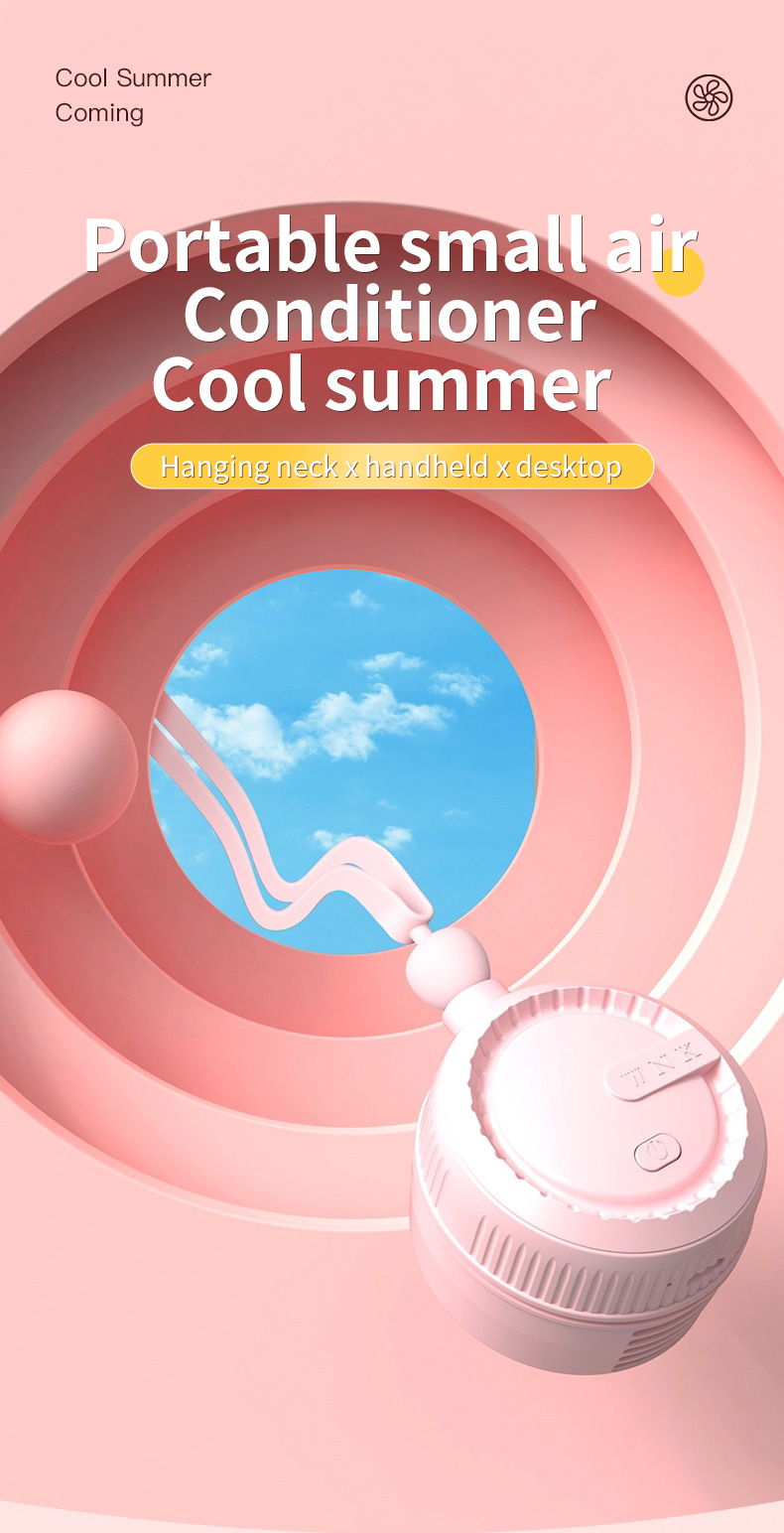Portable Neck Fan Bladeless Usb Rechargeable Silent Cooling Fan_voghion.com