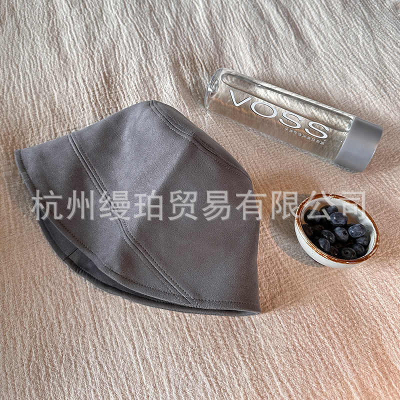 渔夫帽女春秋日系百搭麂皮绒盆帽素颜遮脸水桶帽疏离感帽子质感好|undefined