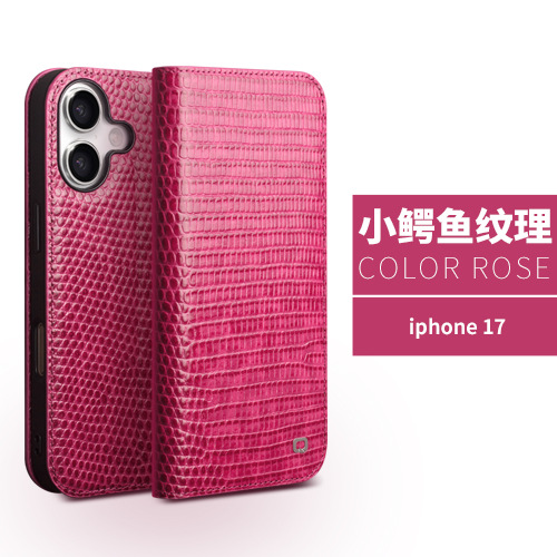 iPhone17 cá sấu hoa hồng đỏ