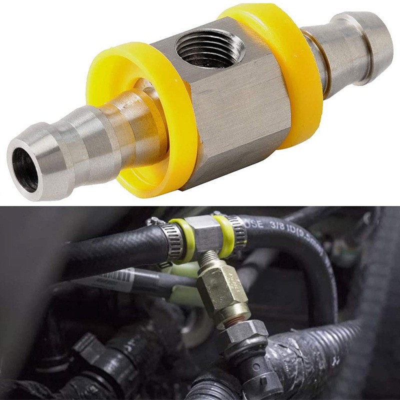 Adaptador de Manómetro de Presión de Aceite 3/8 para Modificación de Automóviles, Conector en T, Conexión de Manguera, Junta de Tres Vías, Orificio Lateral de 1/8NPT