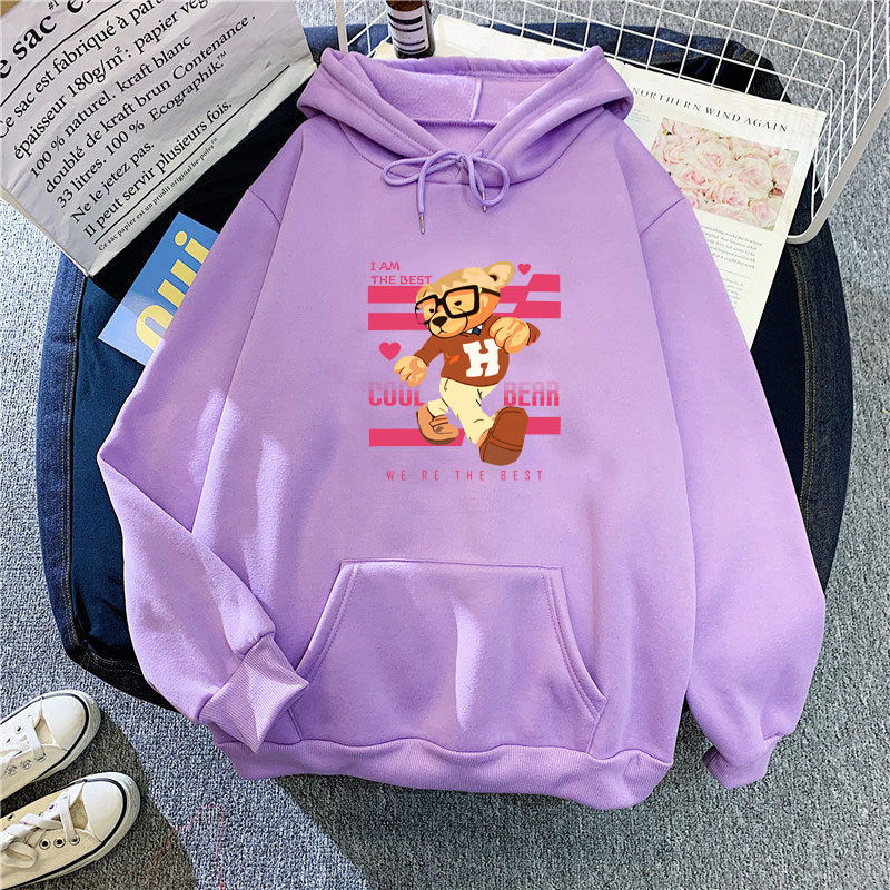 Cross-border Purple Sweatshirt Coat Women's 2024 Spring and Autumn New Loose Casual All-match fleece-lined Hooded Long-sleeved Clothes