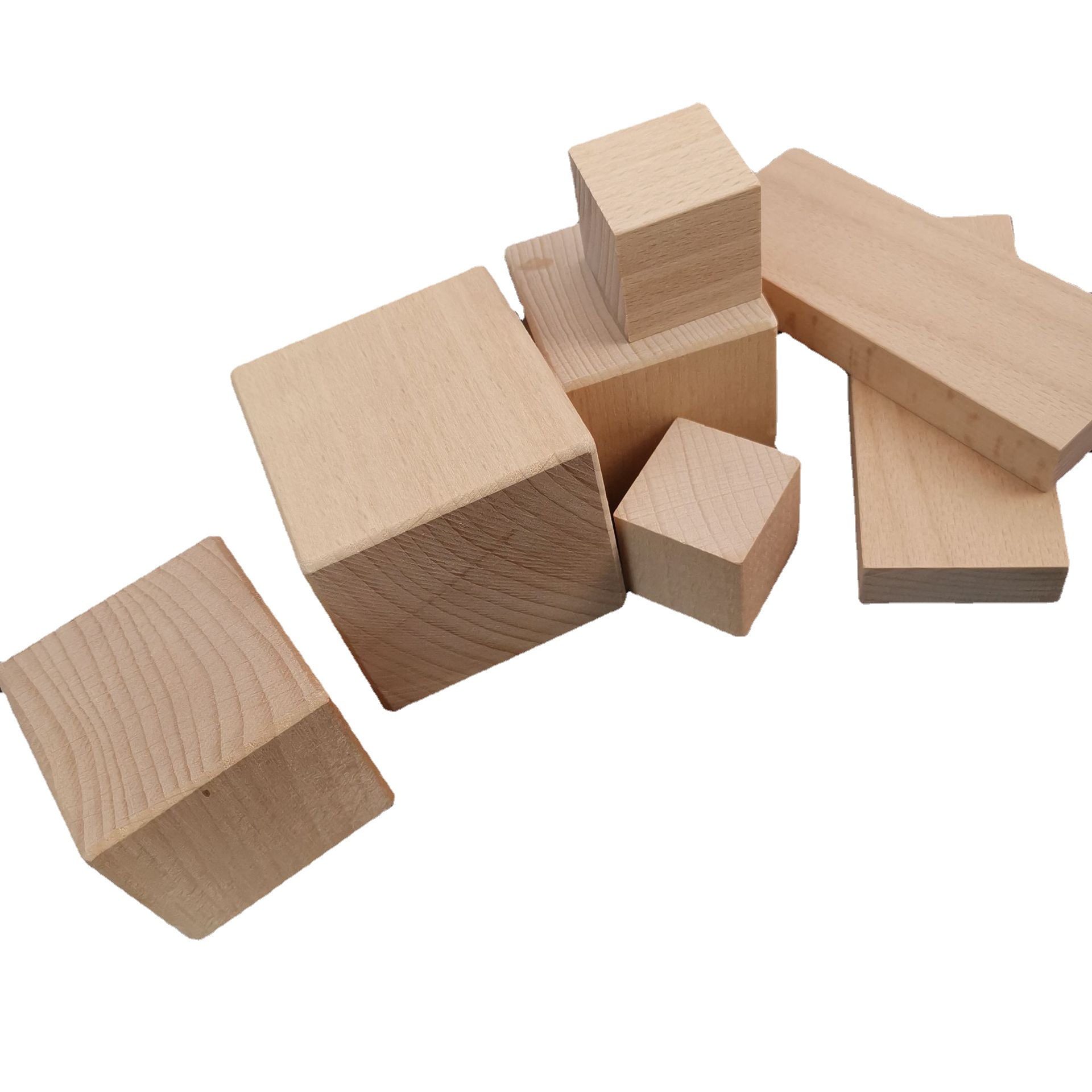 厂家供应正方形松木块 儿童玩具积木块 数学教具方块 DIY模型