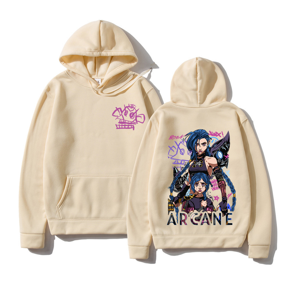 Arcane Jinx Hoodie Fashion Men Harajuku Anime Rabbit Monkey