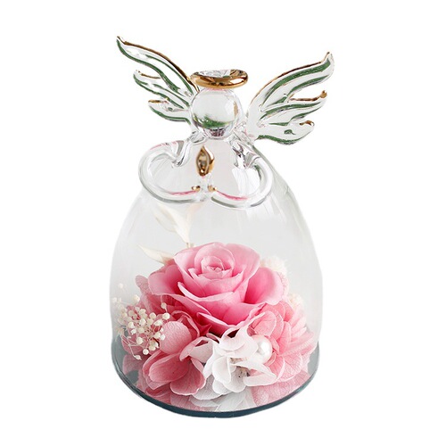 Mother's Day Gift Jewelry Box Gift Box Wholesale Valentine's Day Gift Rose Dried Flower Little Angel Everlasting Flower Finished Product