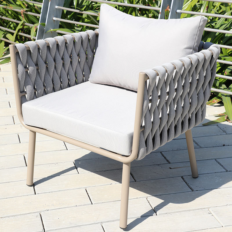 Sofá al aire libre Patio Terraza Jardín Ocio Asiento individual al aire libre Combinación Departamento de ventas Sala de muestras Sofá de ratán