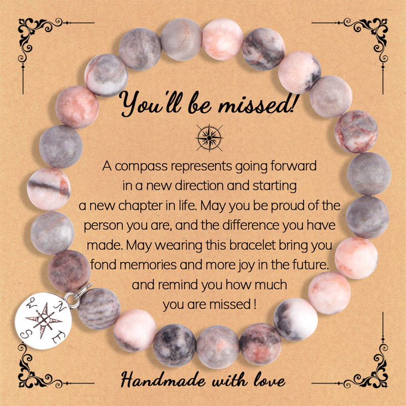 New Pink Zebra Redstone Pink Crystal Turquoise Bracelet Pink Zebra Graduation Season Compass Bracelet