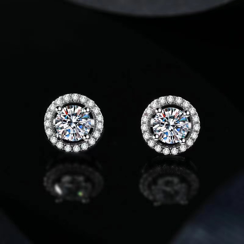 Orecchini infilati da 50 minuti con confezione rotonda da un carato, super flash, per uomo e donna in streaming live, fai un regalo alla tua ragazza_voghion.com