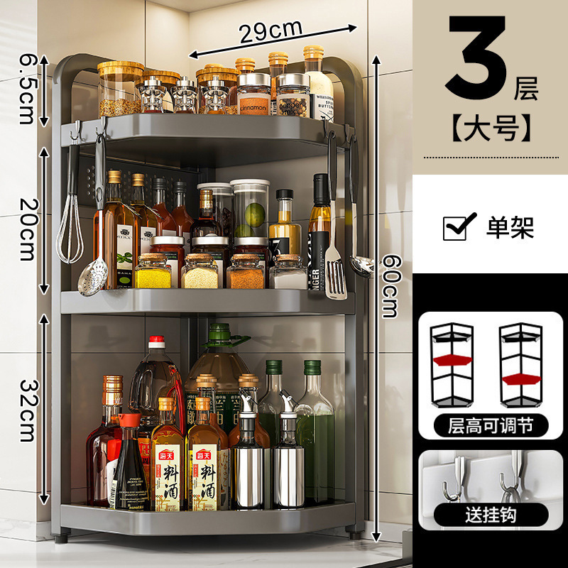 cocina condimento estante conjunto esquina de la mesa triángulo colgante esquina colgante esquina de la pared colgante esquina almacenamiento condimento estante