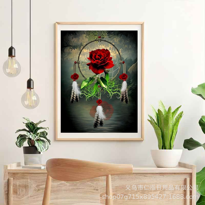 Nueva pintura diamante bricolaje Día de San Valentín conjunto romántico diamante completo ladrillo pintura Cruz puntada pintura decorativa transfronteriza fábrica al por mayor