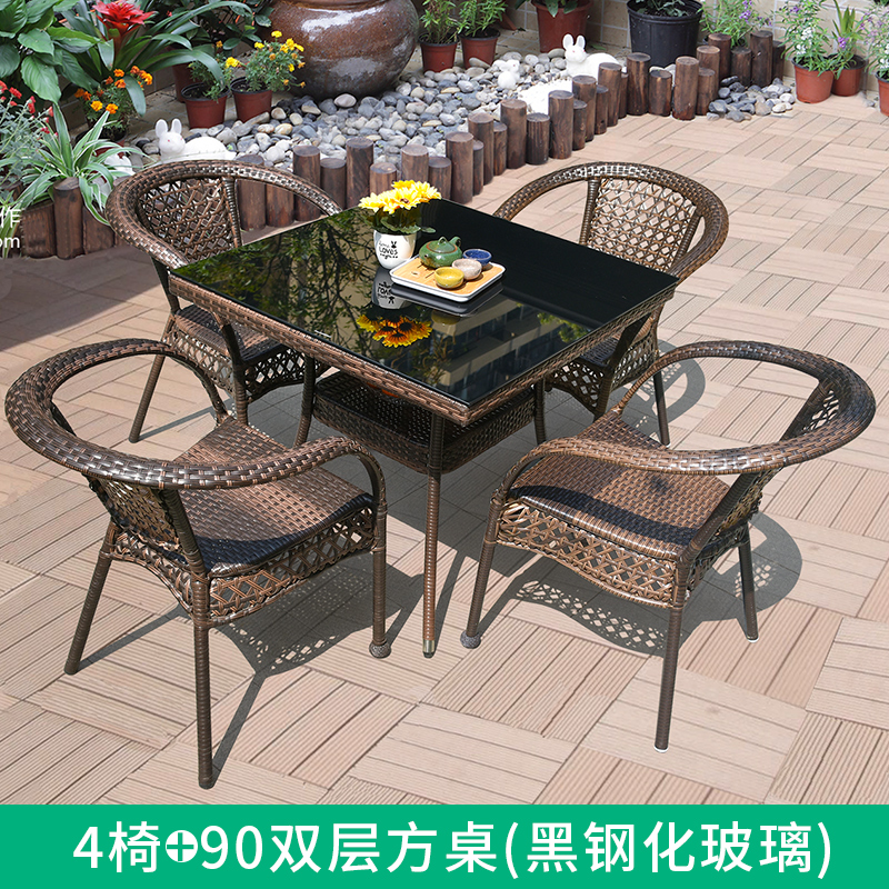 [핫셀링] 의자 4개 + 2단 사각테이블 90개 [쿠션 무료]