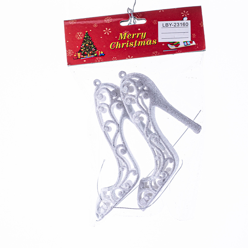 Adornos de Navidad personalizados polvo brillante blanco Ángel de plástico árbol de Navidad artesanía retro decoración de chimenea colgante